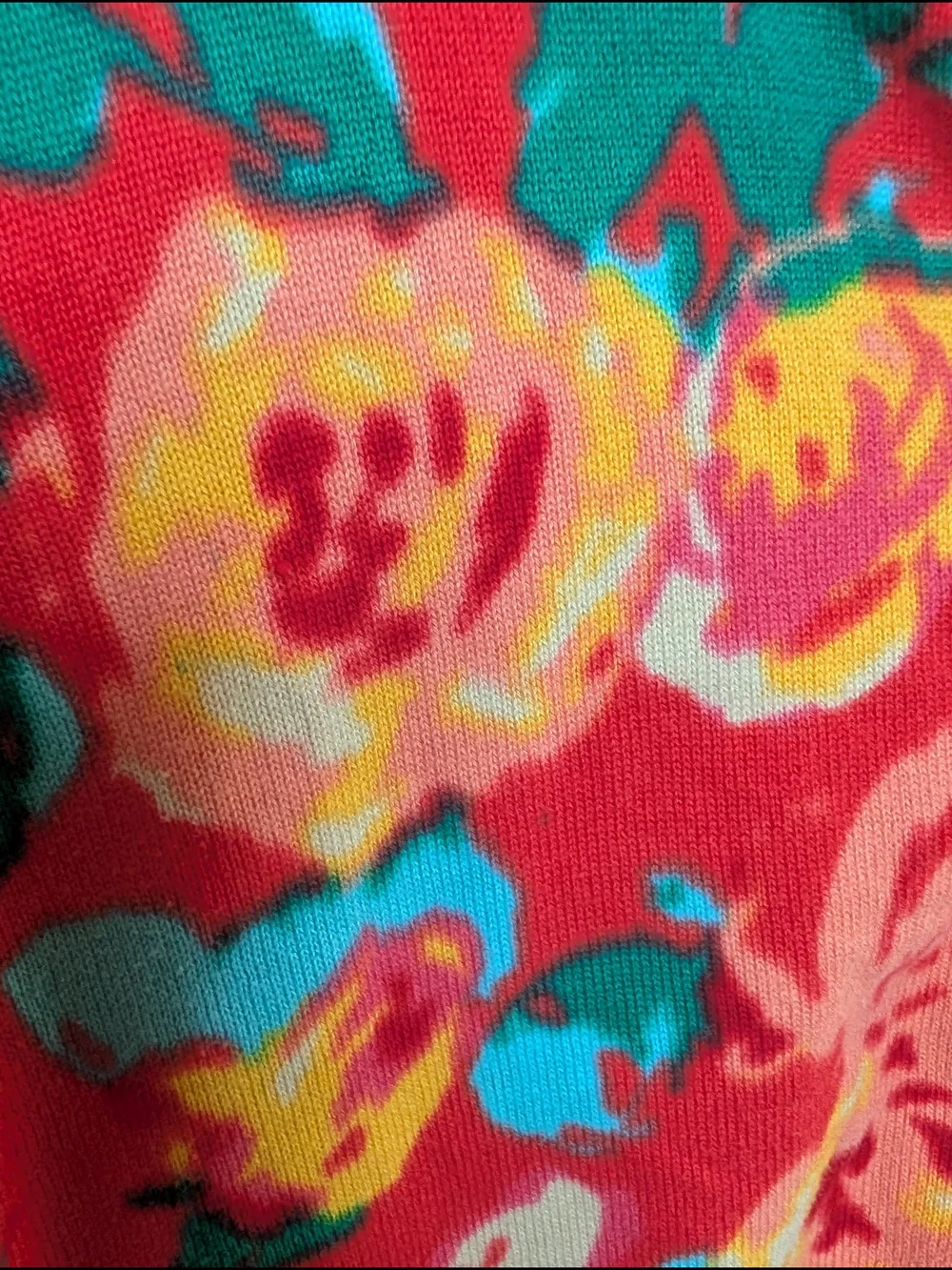 Isaac Mizrahi Live! Red Floral Cardigan Women's Size XS Button Front 3/4 Sleeve